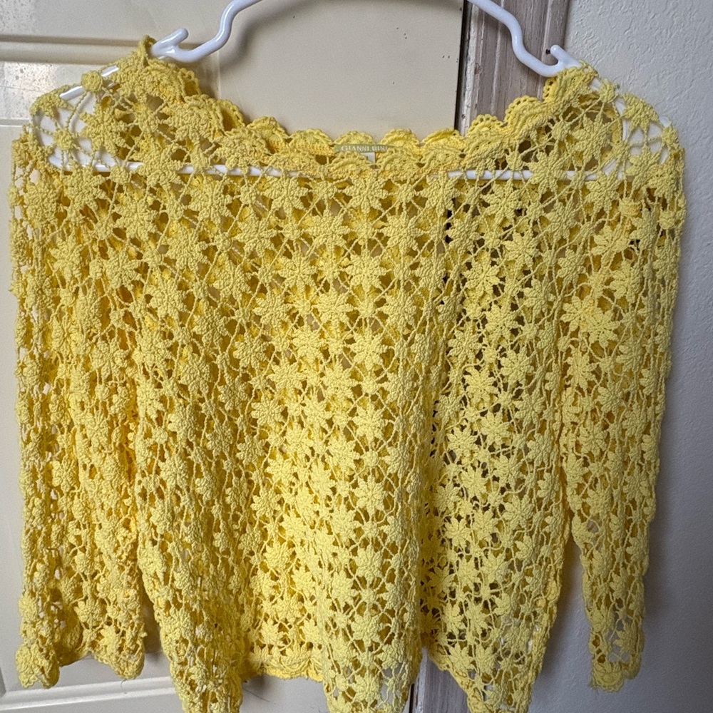 Gianni Bini Sunflower Off-the-Shoulder Sweater